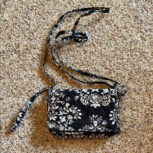 Floral Black Crossbody Bag
